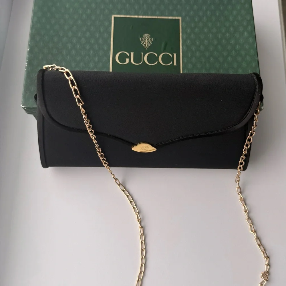 Gucci Black Clutch with Gold Chain - Picture 8 of 9